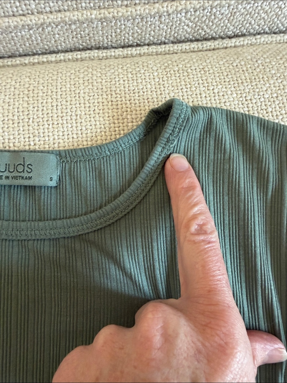 nuuds Agave/Olive Green Ribbed Tank Top and Lounge Pants Pajamas - Picture 5 of 15